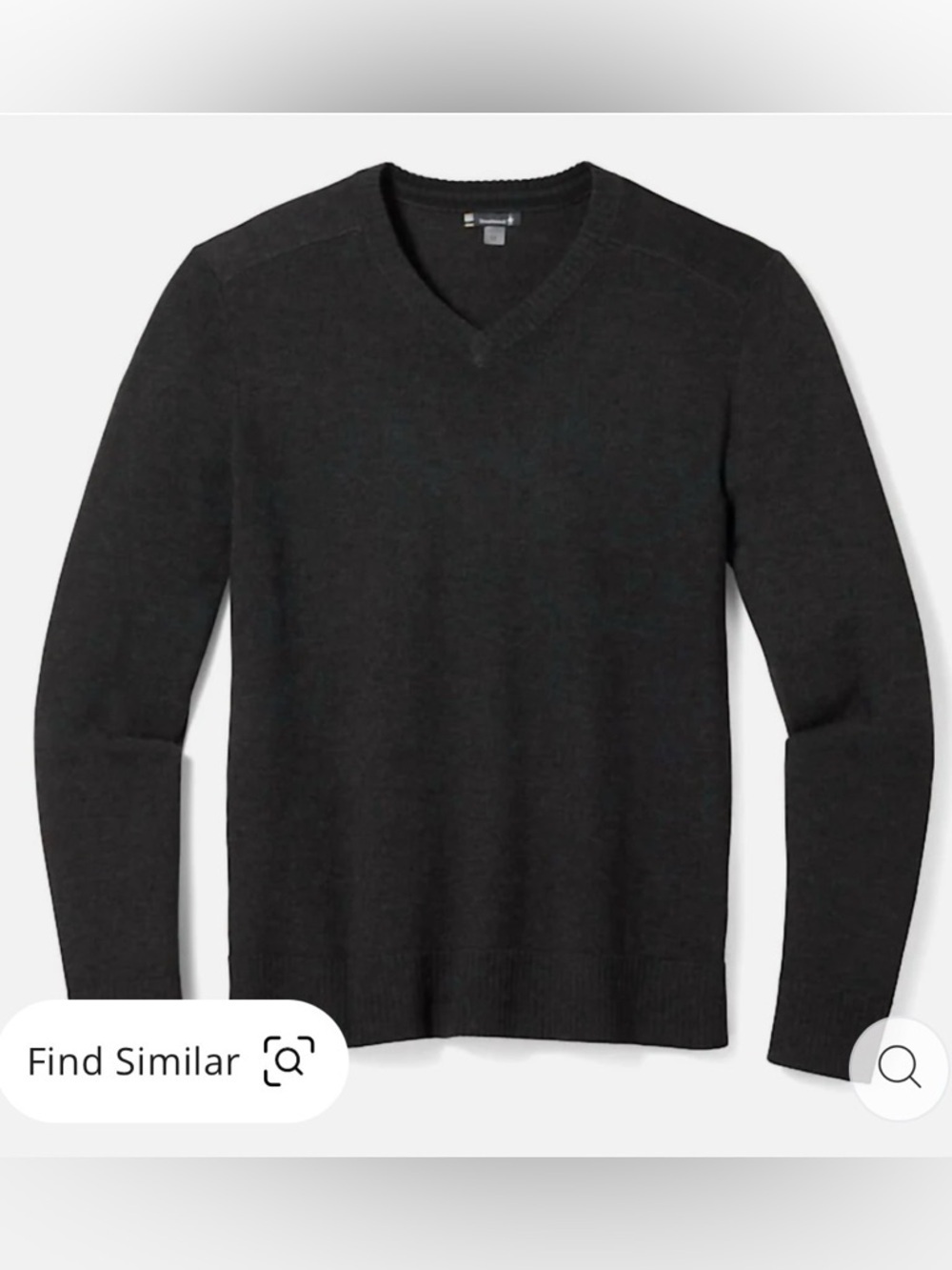 Smartwool Sparwood Men’s Merino Wool Blend V-Neck Sweater Dark Gray L SW016432